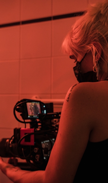 Female videographer in London