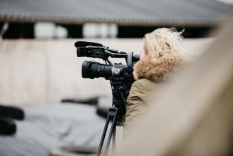 Female videographer in London