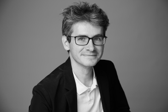 Black and white corporate headshot